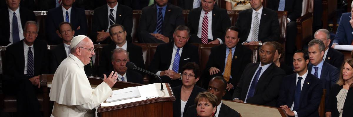 Pope Francis addresses U.S. Congress.