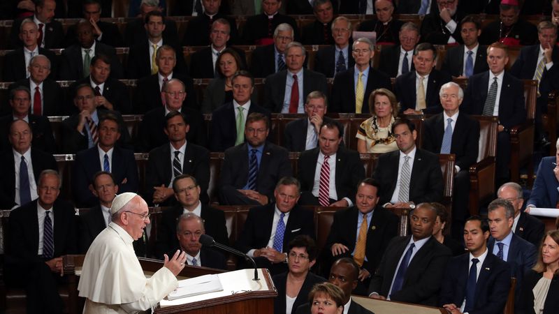 Pope Francis addresses U.S. Congress.