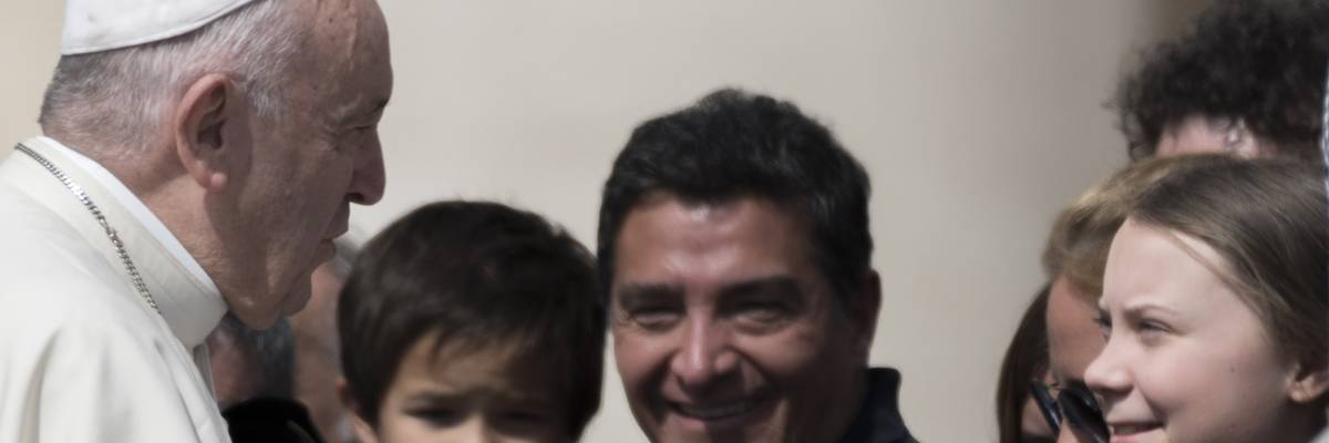 Pope Francis Greets Swedish Teenage Environmental Activist Greta Thunberg