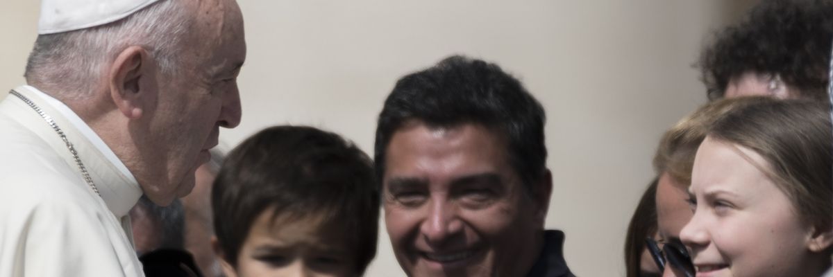 Pope Francis Greets Swedish Teenage Environmental Activist Greta Thunberg