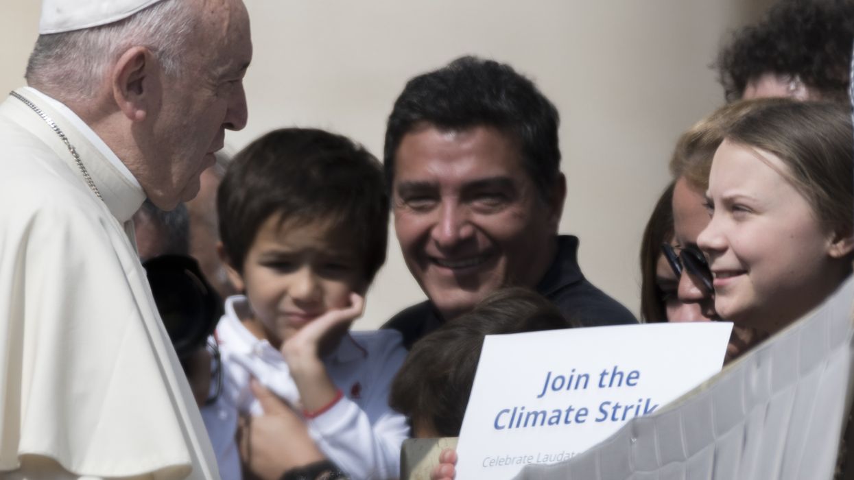 Pope Francis Greets Swedish Teenage Environmental Activist Greta Thunberg
