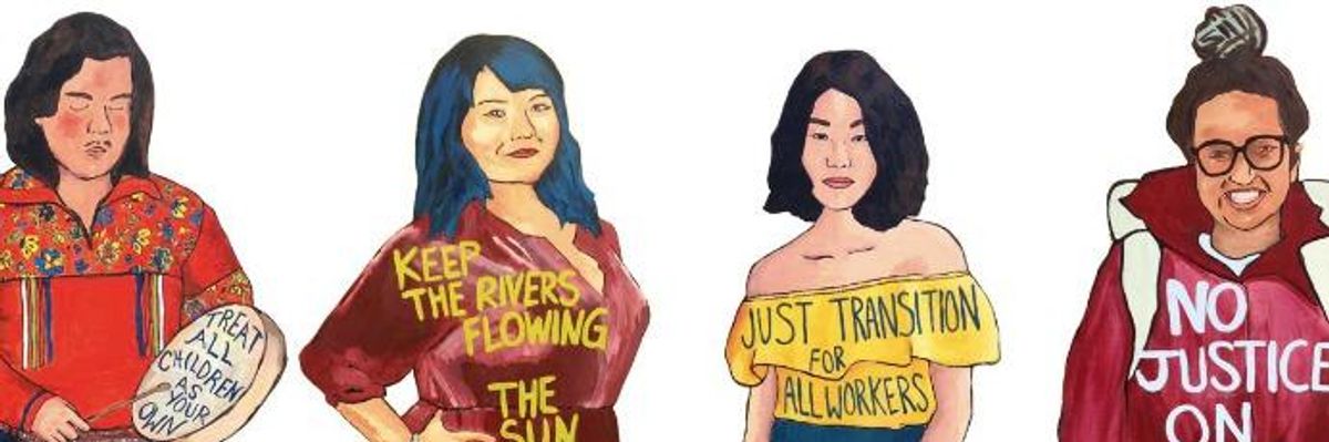 Portraits of people protesting the Trans Mountain pipeline