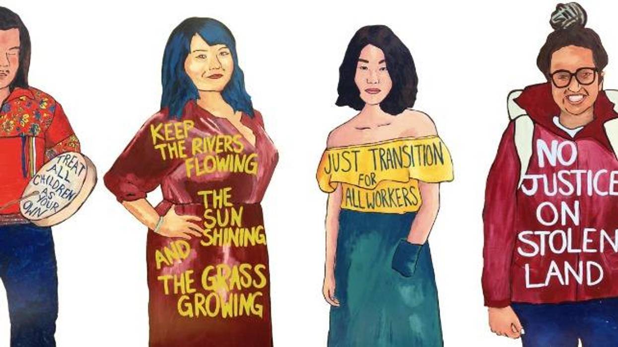 Portraits of people protesting the Trans Mountain pipeline