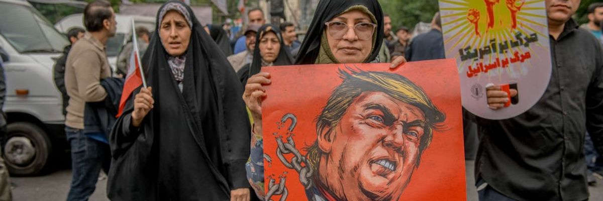 poster of Trump in Tehran