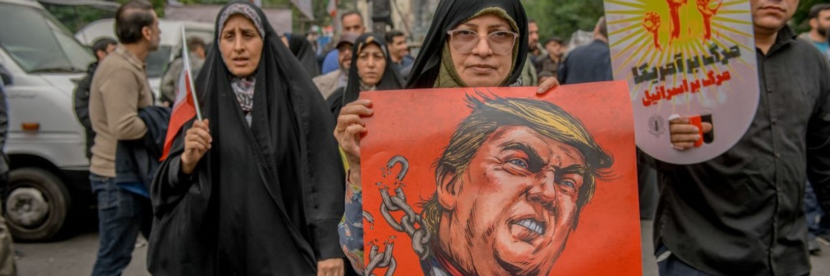 poster of Trump in Tehran