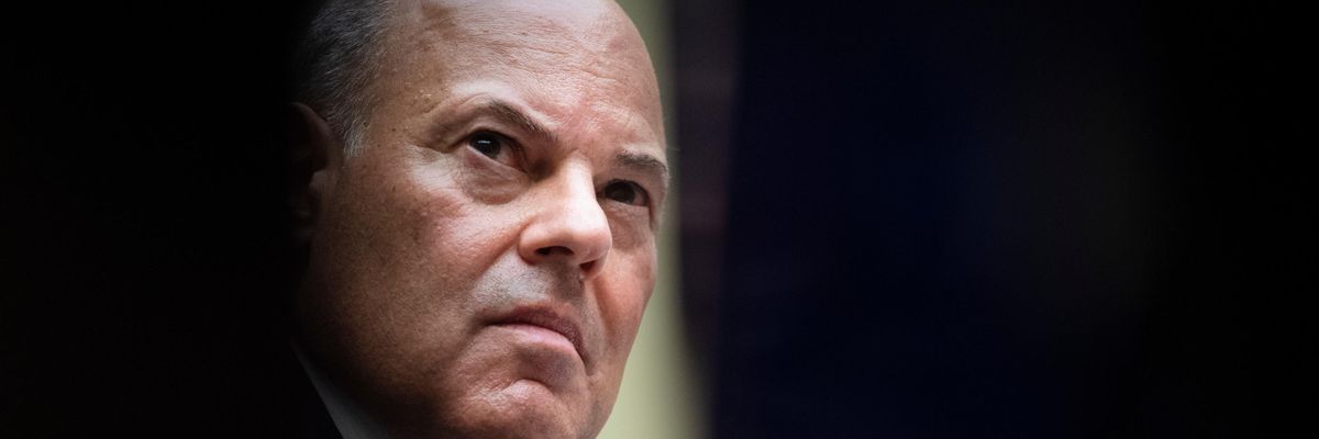 Postmaster General Louis DeJoy appears at a hearing