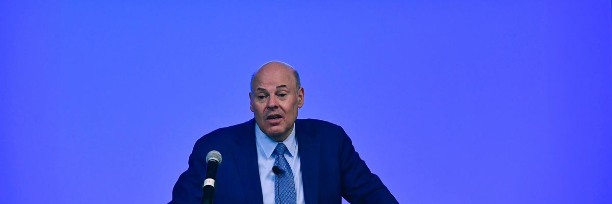 Postmaster General Louis DeJoy speaks at an event