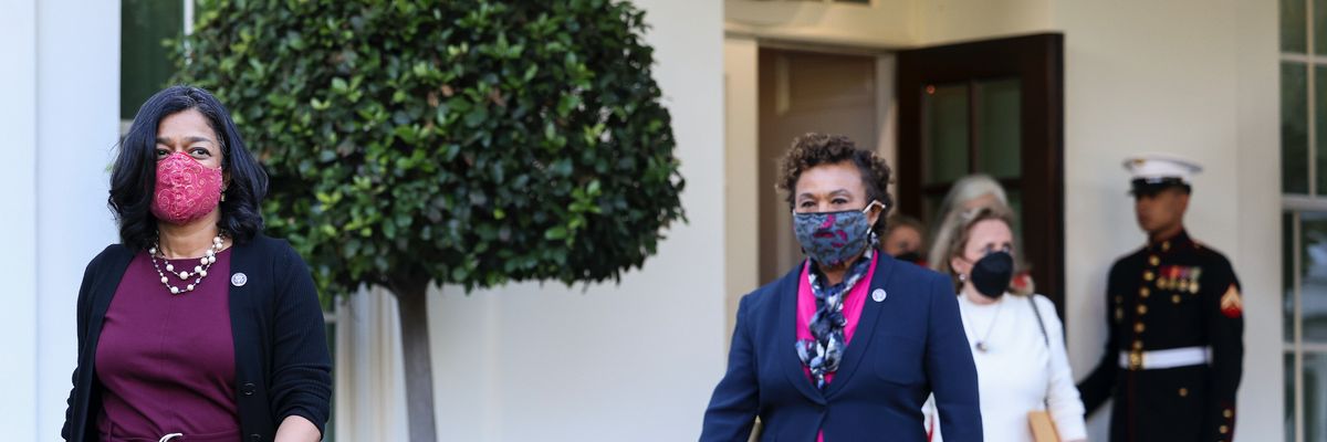 Pramila Jayapal and Barbara Lee