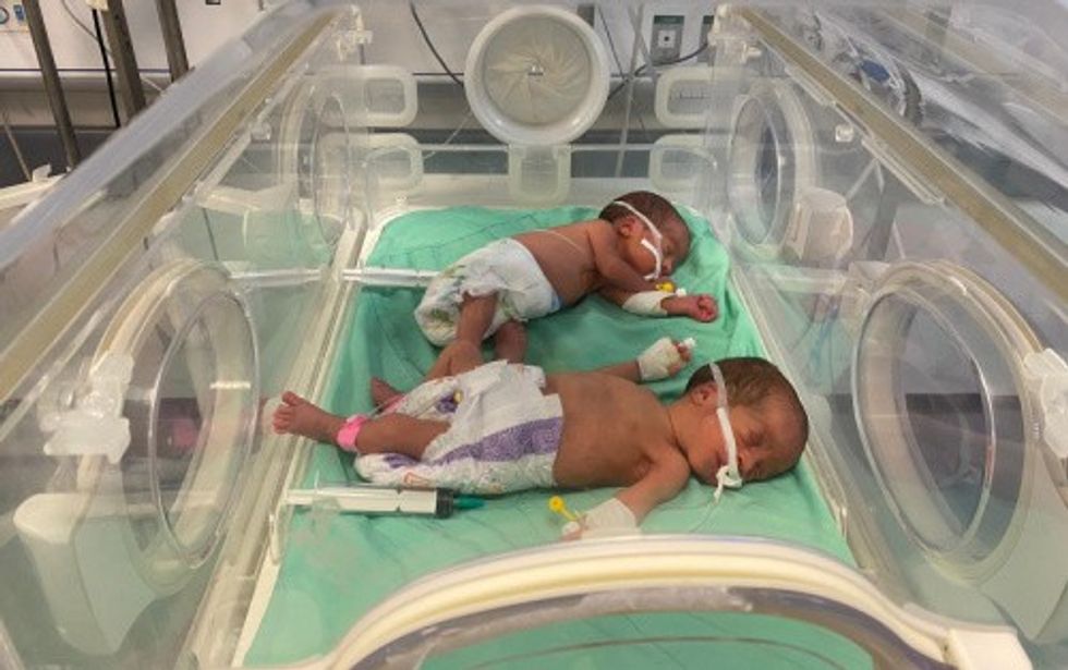 Pre-mature Palestinian babies in neo-natal unit of Gazan hospital quickly running out of fuel.