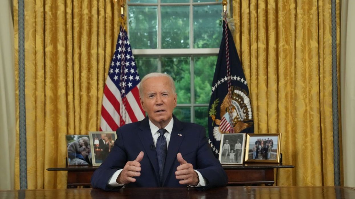 President Biden Addresses The Nation From The White House Oval Office