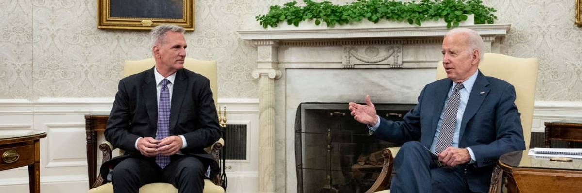 President Biden Meets With Speaker McCarthy As Debt Ceiling Negotiations Continue