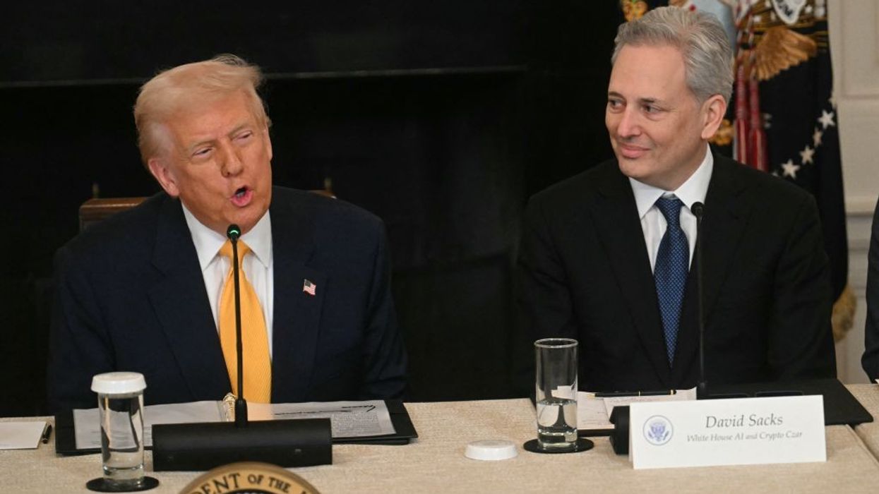 President Donald Trump and crypto czar David Sacks
