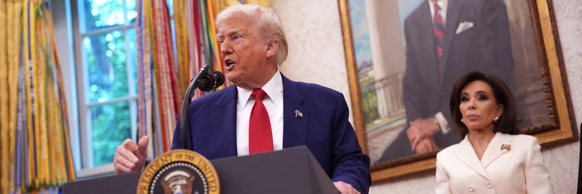 President Donald Trump and Jeanine Pirro
