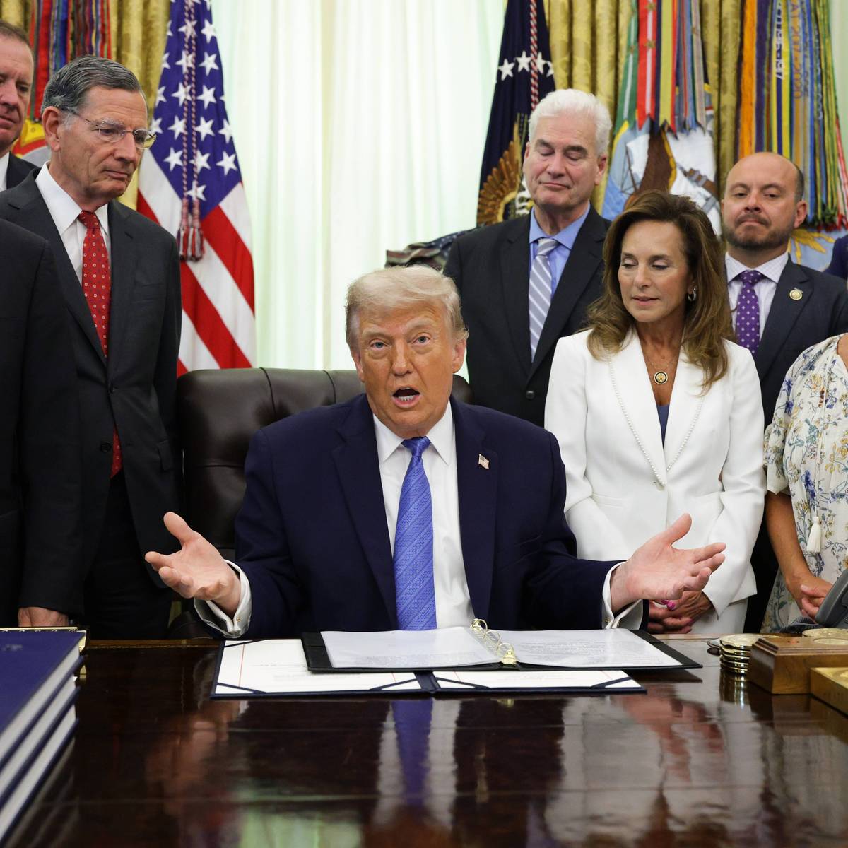 President Donald Trump and Republican leaders