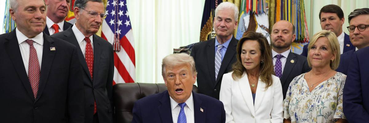 President Donald Trump and Republican leaders