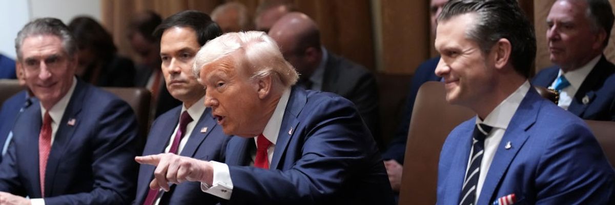 President Donald Trump during a Cabinet meeting