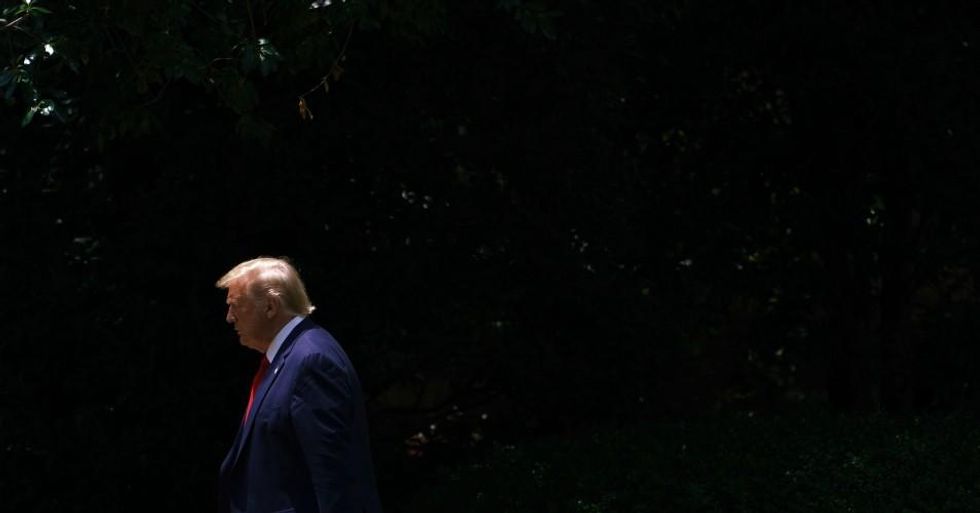 President Donald Trump exits the Oval Office and walks toward Marine One on the South Lawn of the White House on July 15, 2020 in Washington, D.C. (Photo: Drew Angerer/Getty Images)