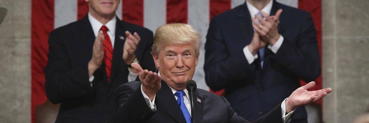 Trump and His Teleprompter Assure America That the State of the Union Is Strong. No, Really