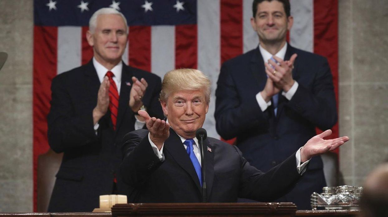 Trump and His Teleprompter Assure America That the State of the Union Is Strong. No, Really