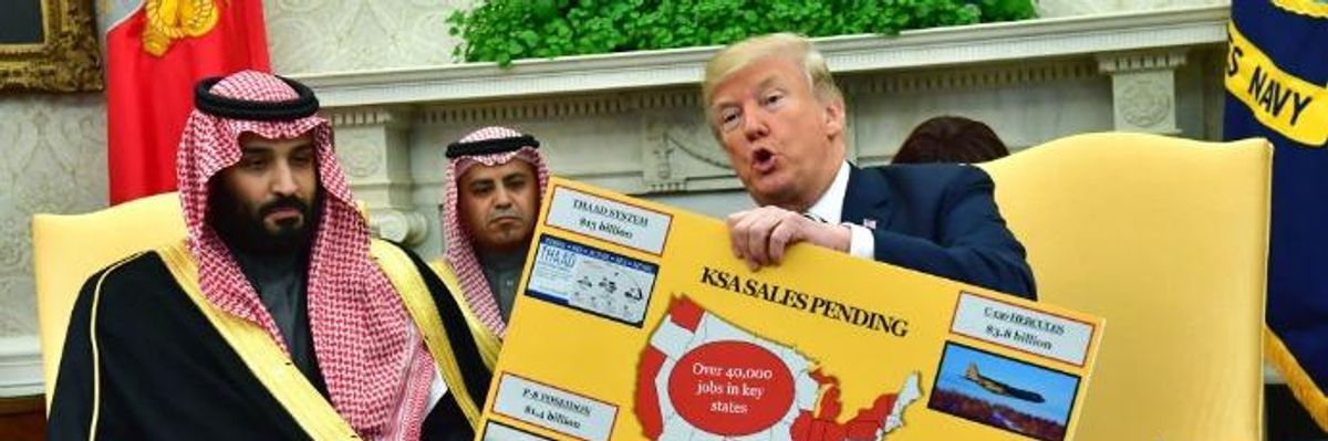 Trump's 'Middle School Project-Level' Posters Reveal Much About America's Blood-Soaked Backing of Saudi Regime