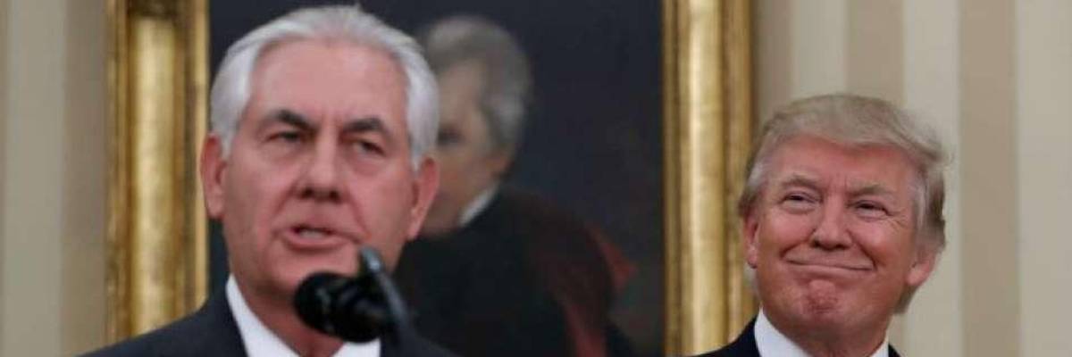 "Rex Is Here," Trump Says Vaguely After Reporting of Plan for Tillerson's Exit