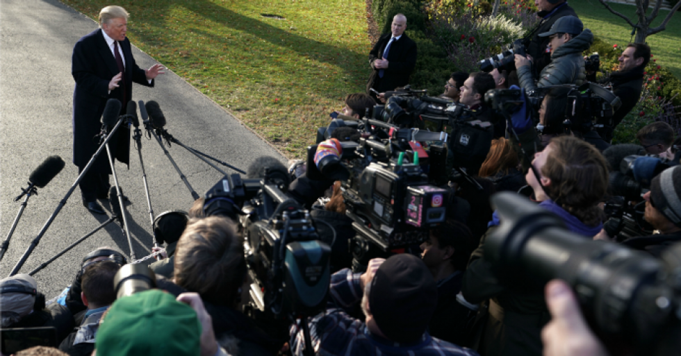 President Donald Trump speaks to members of the media prior to his departure from the White House November 20, 2018 in Washington, D.C. (Photo: Alex Wong/Getty Images)