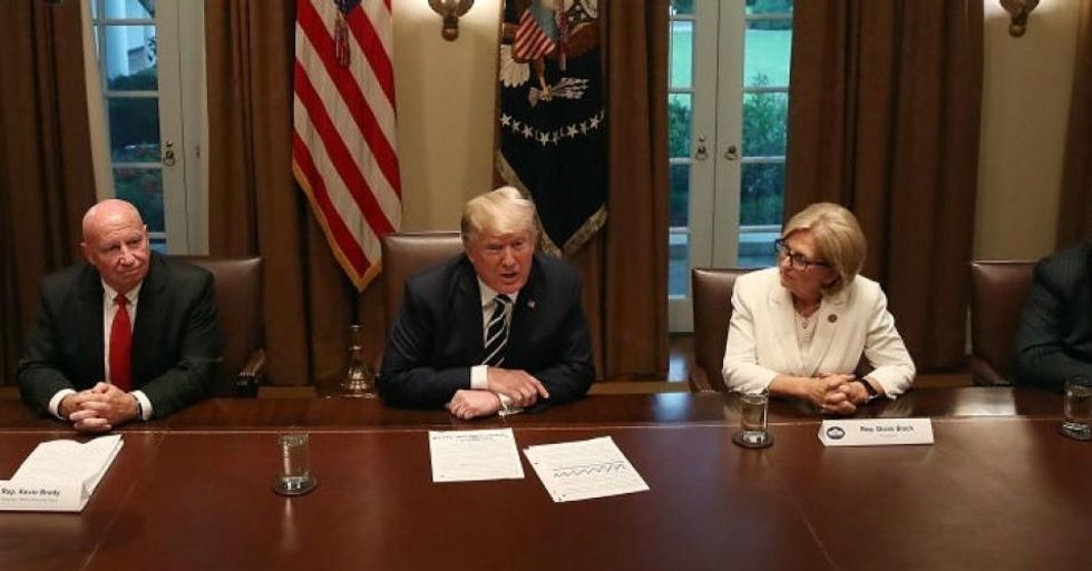 President Donald Trump talks about his meeting with Russian President Vladimir Putin, during a meeting with House Republicans in the Cabinet Room of the White House on July 17, 2018 in Washington, D.C. (Photo: Mark Wilson/Getty Images)