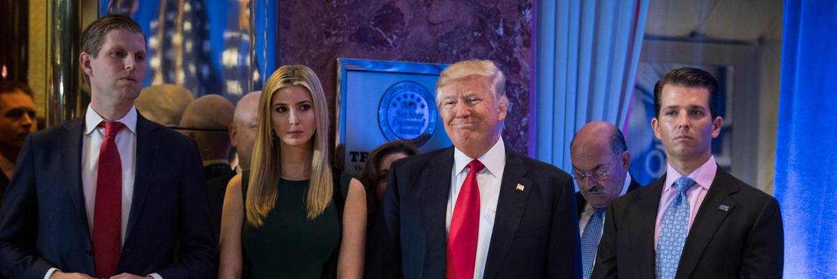 President Donald Trump with children