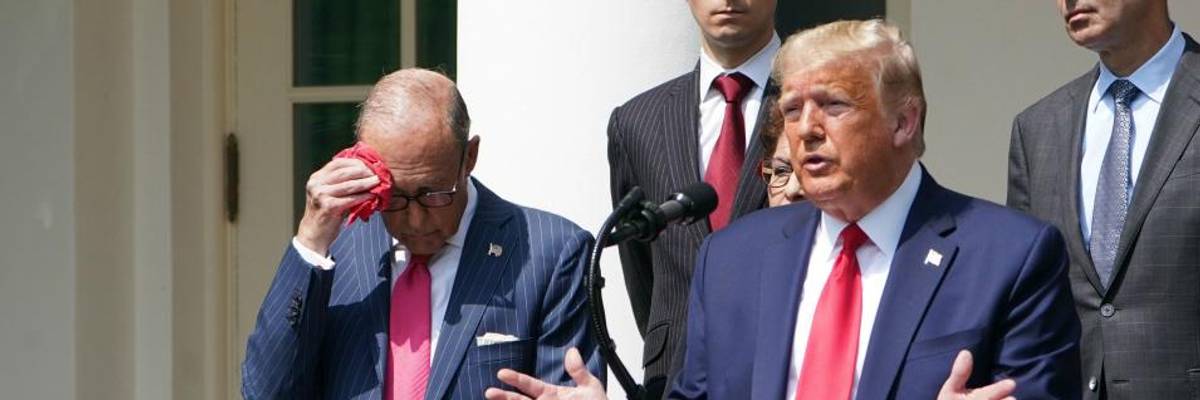 As GDP Data Shows Economy Still in a Deep Hole, Trump Denounced for 'Trying to Mislead the Public by Claiming an Economic Miracle'