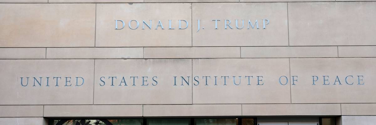 President Donald Trumps Name Added To The US Institute of Peace Building
