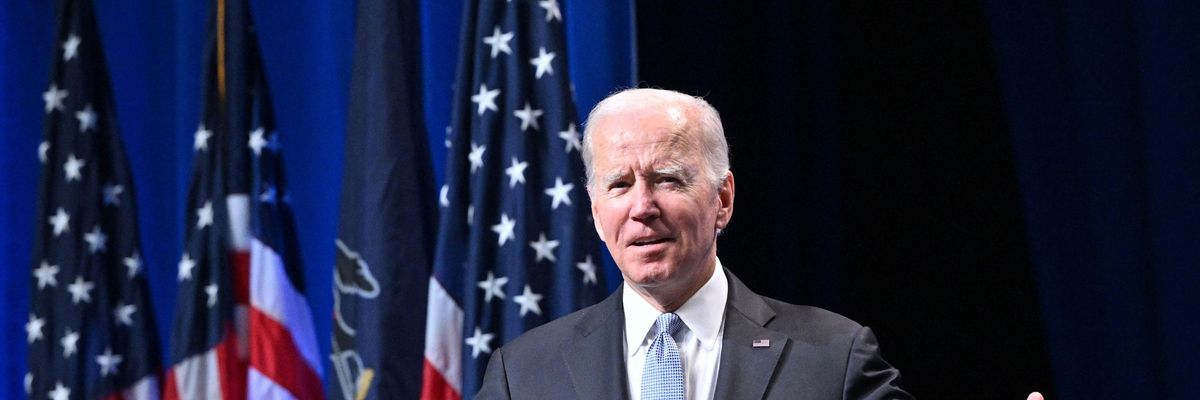 President Joe Biden appears at an event in Philadelphia