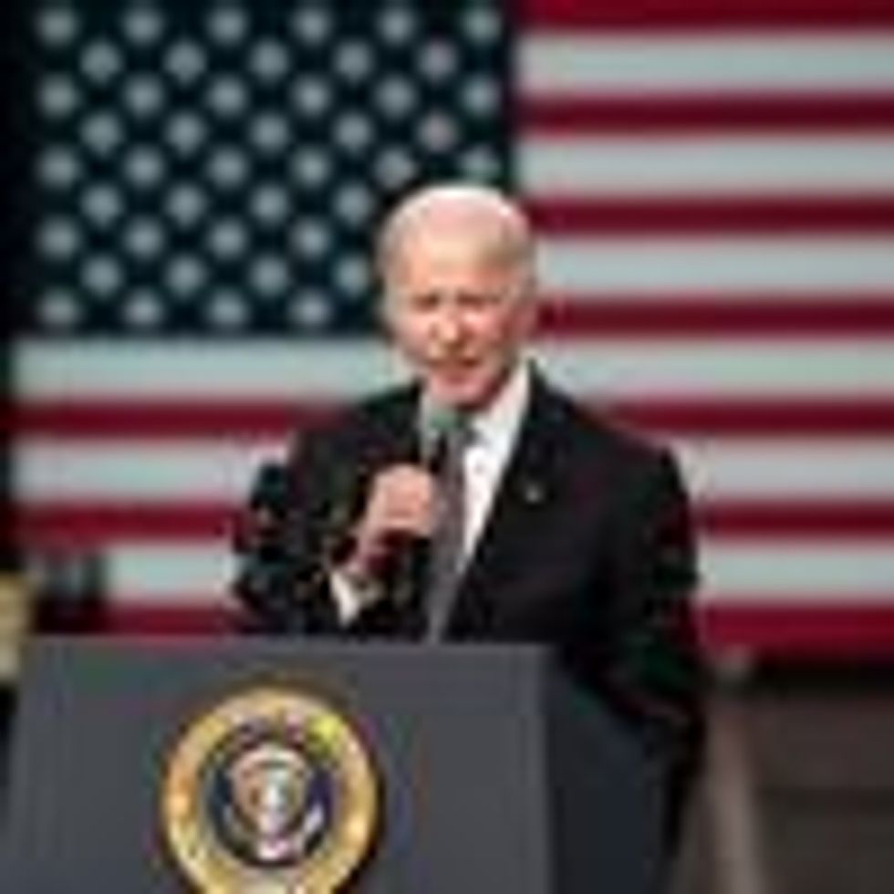 President Joe Biden delivers a speech at an IBM facility
