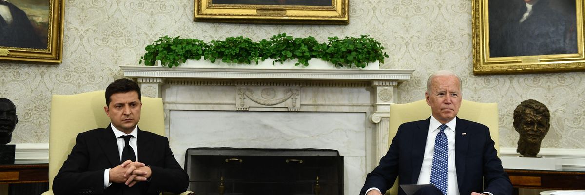 President Joe Biden meets with Ukraine's President Volodymyr Zelensky in the Oval Office