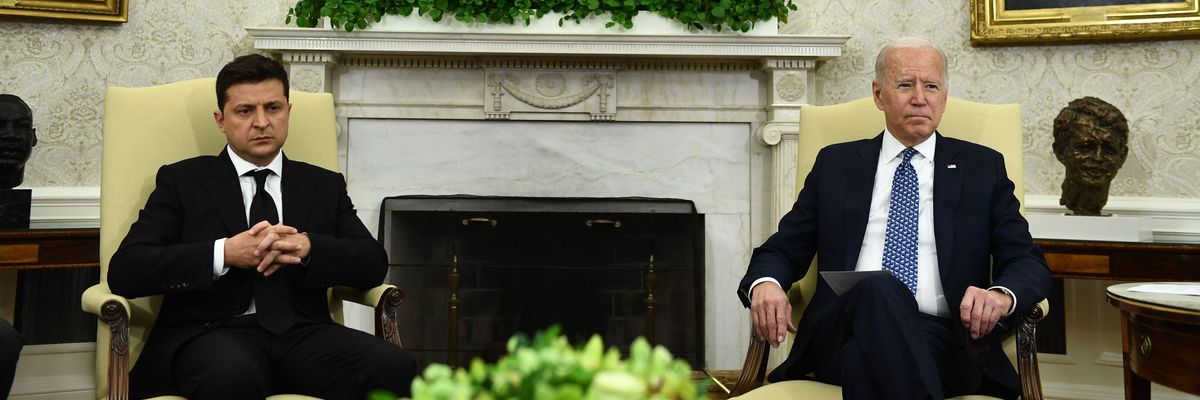 President Joe Biden meets with Ukraine's President Volodymyr Zelensky in the Oval Office