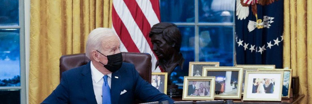 President Joe Biden's desk