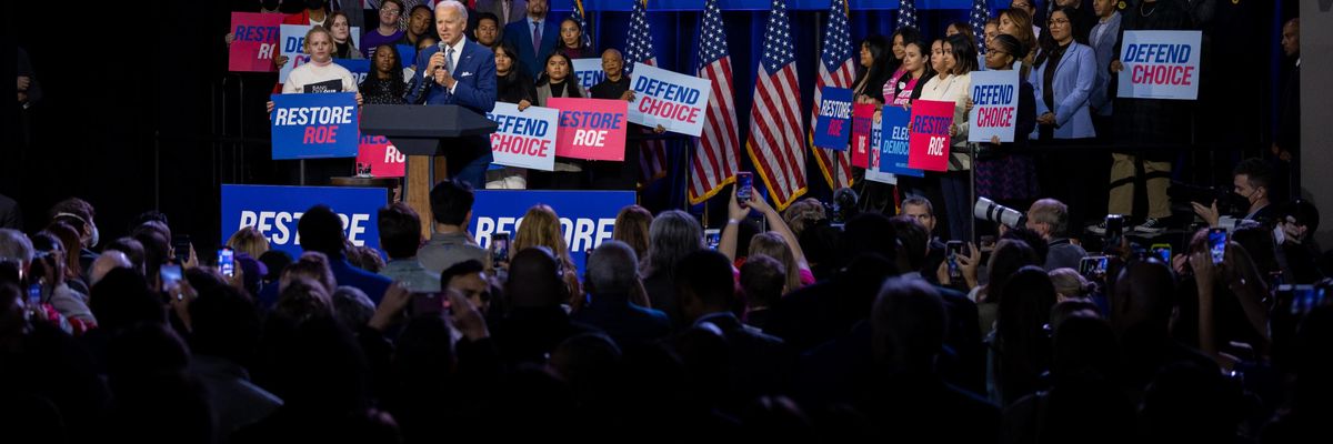 President Joe Biden speaks about abortion rights