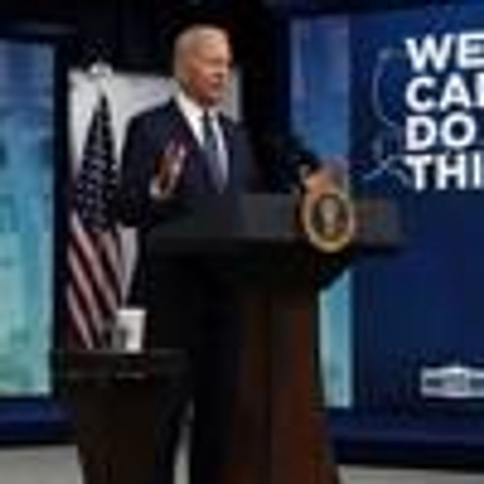 President Joe Biden speaks at a press conference