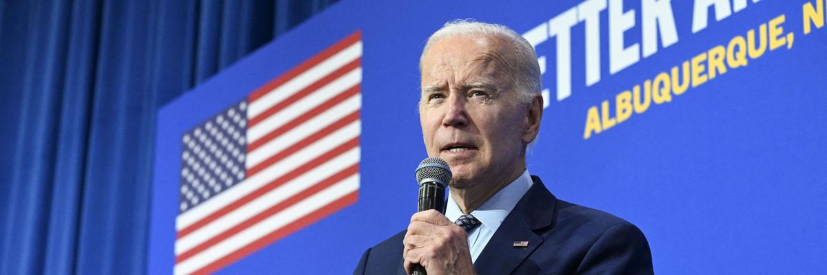 President Joe Biden speaks at a rally