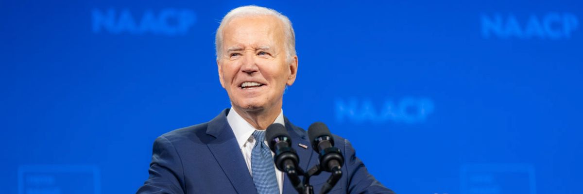 President Joe Biden speaks at an NAACP event