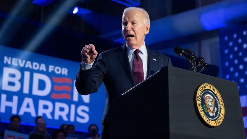 President Joe Biden speaks during a 2024 campaign rally