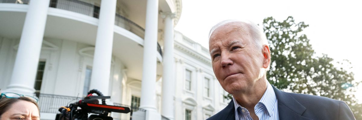 President Joe Biden speaks to the media on March 31, 2023.