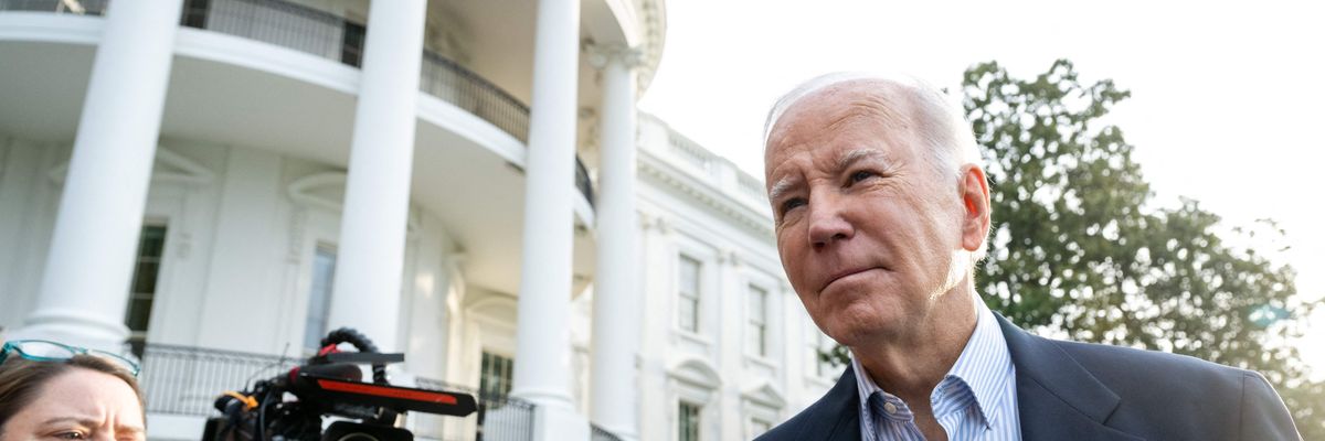 President Joe Biden speaks to the media on March 31, 2023.