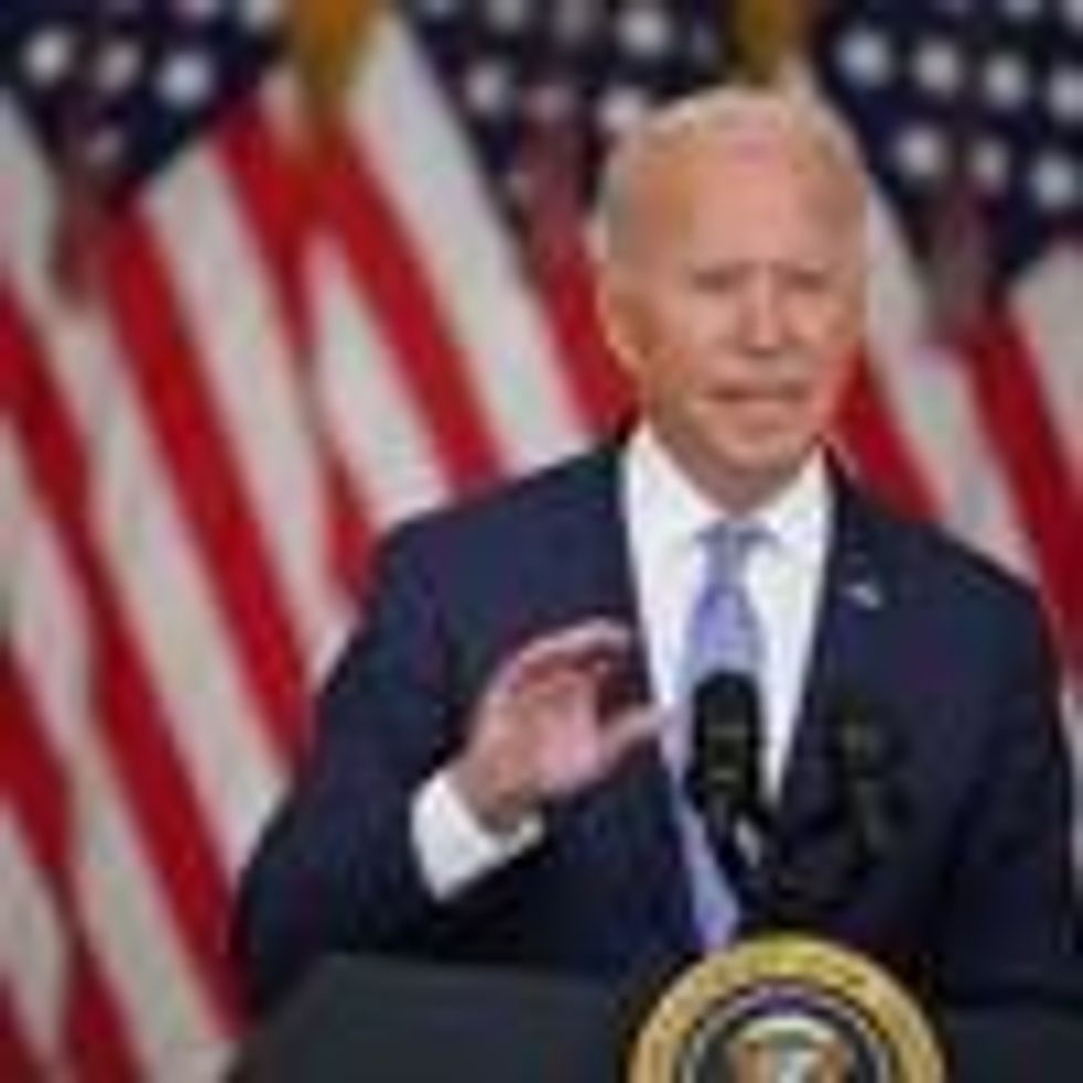 President Joe Biden speaks to the media