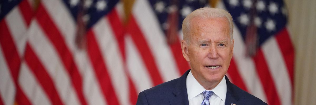 President Joe Biden speaks to the media