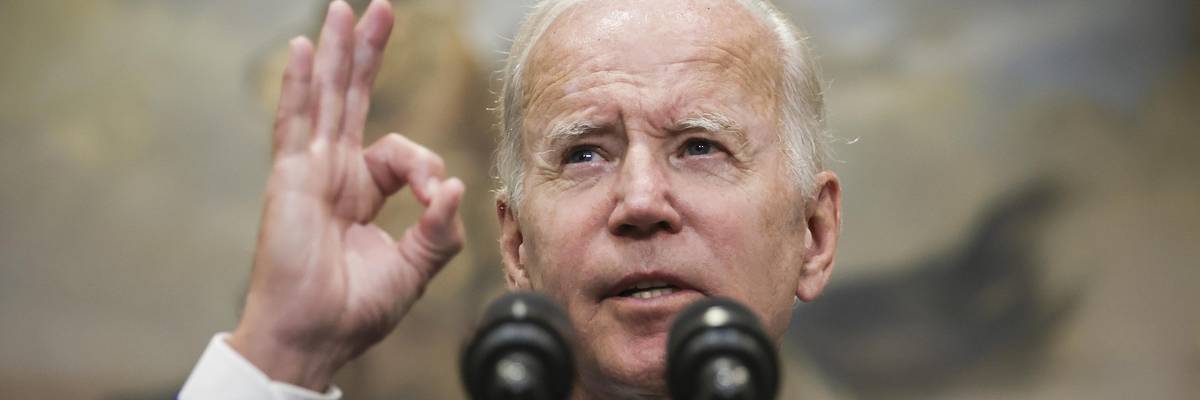 President Joe Biden talking about student debt relief