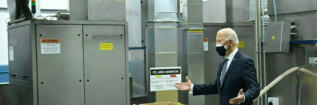 President Joe Biden tours a Pfizer facility