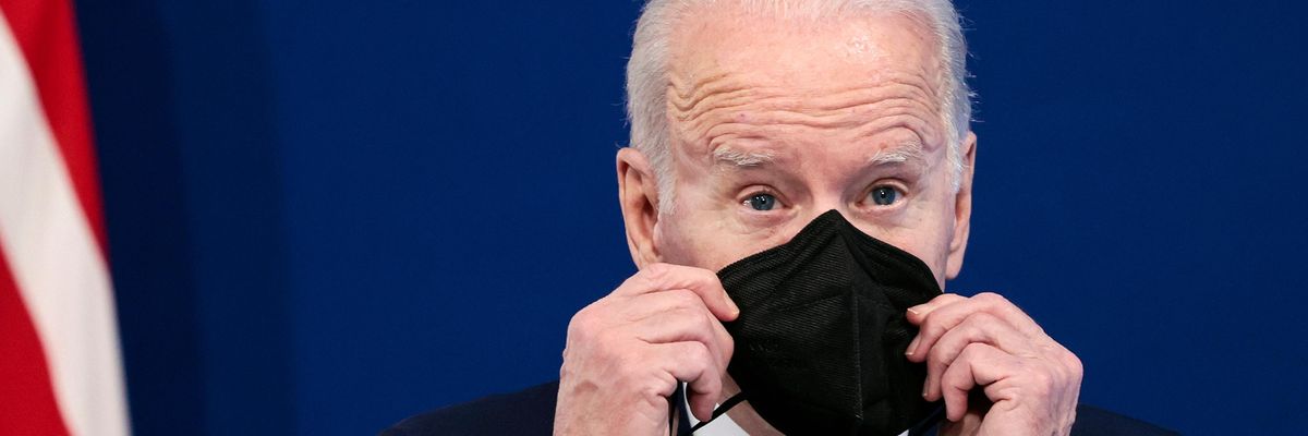 President Joe Biden with face mask