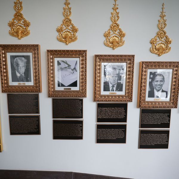 President Trump Adds Critical Commentary Below Portraits Of US {Presidents At White House