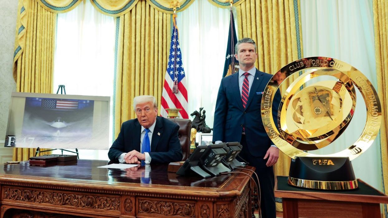 President Trump And Defense Secretary Hegseth Speak In The Oval Office