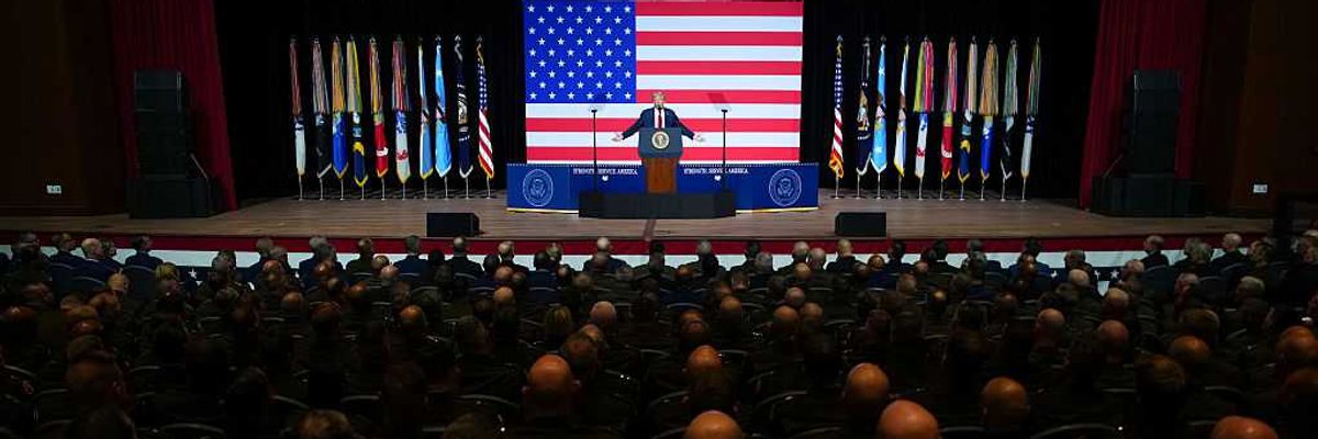 President Trump And Pete Hegseth Address U.S. Senior Military Leaders At Quantico